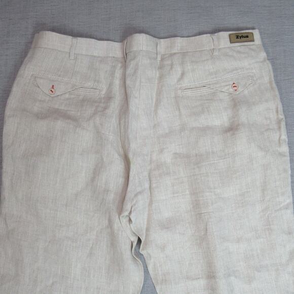Zylus Pants Mens Size 38 Beige Quiet Luxury Hampton Chic Beach Prep Dress Slacks - Picture 6 of 13